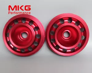 For Honda 92-95 Civic SOHC D16 Weight Racing Crankshaft Pulley Underdrive 2PCS R - Picture 1 of 7