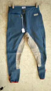 KENTUCKY Ladies *BREECHES *Waist 26 Slate Blue *VGC Zip FULLSEAT - Picture 1 of 4