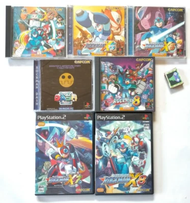 Lot 7 PS1&PS2 Megaman Rockman X4 X5 X6 X7 X8 Legends Dash 8 CAPCOM PlayStation - Image 1 of 4
