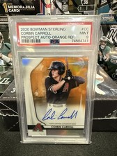 2020 Bowman Sterling Corbin Carroll Orange Refractor /75 Auto PSA 9 Autograph