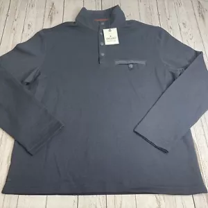 NEW UNTUCKIT Parkson Henley 1/4 Snap Pullover Sweater Size XL Navy Blue NWT - Picture 1 of 9