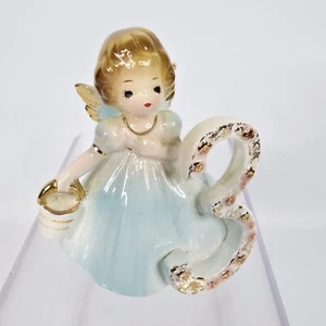 Josef Originals Birthday Girl Angel Figurine Age 3 Black Eyes Blonde Hair - Picture 1 of 7