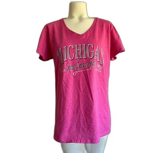 Michigan Hot Pink T-shirt L Large - Picture 1 of 7