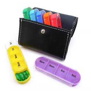 Storage Container Organizer Pill Box Dispenser Medicine Tablet Case 7 Day Weekly - Picture 1 of 7