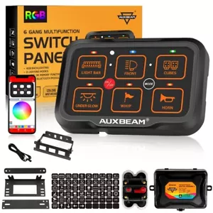 AUXBEAM RGB AR-600 6 Gang On Off Switch Panel Control For 2019-2024 Toyota Rav4 - Picture 1 of 12