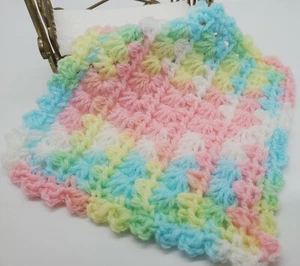 Dollhouse Miniature Hand Crocheted Pastel Square Rug/Blanket – OOAK - Picture 1 of 4