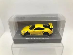 MINICHAMPS 1:87 PORSCHE 911 GT3RS 2015 AMARILLO Y LETRAS NEGRAS - Imagen 1 de 2