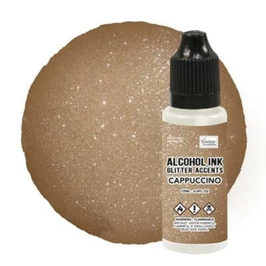 Couture Creations 1x Alcohol Ink - Glitter Accents - Cappucino - 12mL Brown - Foto 1 di 7