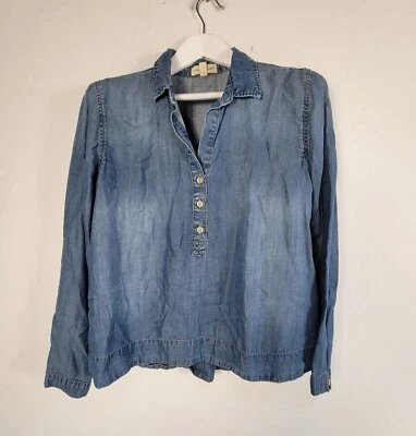 Cloth & Stone Denim Button-Down Long Sleeve Shirt Medium Women Top Blue Pullover - Image 1 of 4