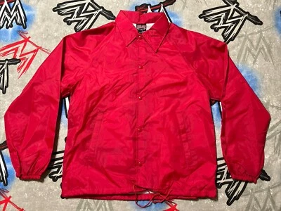 Athletic Works BLANK Satin Jacket Red L Men's Satin/Cotton Lined NOS - Image 1 of 4