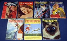 7 Popular Photography Magazines April 1938 Nov. 1948 March 1949 1950 1953 1954