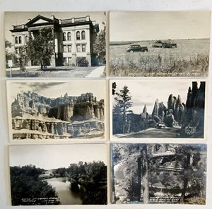 So. Foto real de postales de Dakota de 1940: Faulkton, Badlands, Redfield, Black Hill - Imagen 1 de 2