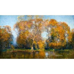 Arthur Streeton, Blue and Gold, 1904, Canvas Print, 24" x 40" + Border - Picture 1 of 10