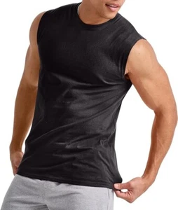 Hanes Men's Muscle Tank Essentials Sleeveless Tee Shirt Workout Gym 100% Cotton - Picture 1 of 5