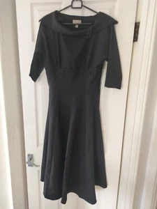 Black Vintage 1950s Dress Lindy Bop Jackie O Inspired 1960s Swing BNWT Size 12 - Picture 1 of 3