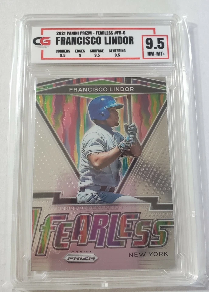Francisco Lindor 2021 Panini Prizm "Fearless" Graded 9.5 Mint CG slabbed Fr-6  - Image 1 of 2
