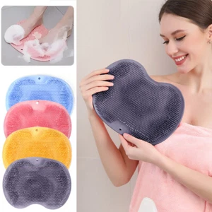 Exfoliating Silicone Foot Back Scrubber Massager Pad for Bath Shower Cleaning - Picture 1 of 24