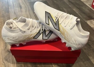New Balance Furon Elite SG V8 Soccer Cleats White Metal Sample Men Sz 9 Unisex - Picture 1 of 6