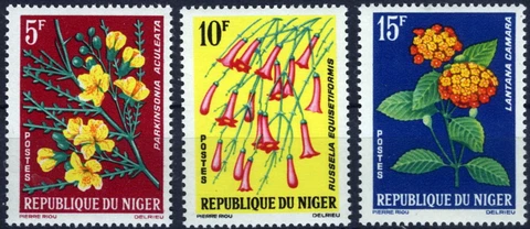 Niger 1964 Flowers Aculeata Equisetiformis Sage MNH (SC# 129-131) Cover
