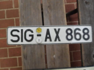 License Plate Number Plate Germany Two Seals Intact SIG-AX 866 - Picture 1 of 1