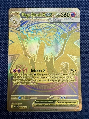 Mega-Glurak X ex PFL 130 Gold Pokemon Fatale Flammen Deutsch Boosterfrisch - Bild 1 von 4