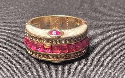 Anel da moda tom rosa e dourado quente tamanho 10 - Imagem 1 de 4