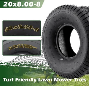 2 pack Atv Tires Lawn Mower Turf Tire 20x8.00-8 4PR Tractor for Garden Tractor - Picture 1 of 5