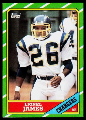 Lionel James, 1986 Topps, #232, San Diego Chargers, - Image 1 of 2
