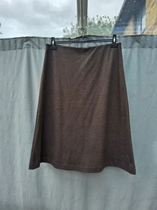 Uniqlo Brown Grey Cotton Viscose Jersey Pull-on Midi A Line Skirt XXL UK 18-20 - Picture 1 of 4