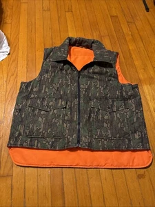 Winchester Vest Mens XL Trebark Camo Reversible Orange Hunting Vintage - Picture 1 of 6