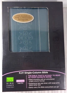 HOLY BIBLE: KING JAMES VERSION DARK TEAL LEATHERSOFT LARGE PRINT w/ BOX  AS NEW! - Picture 1 of 5