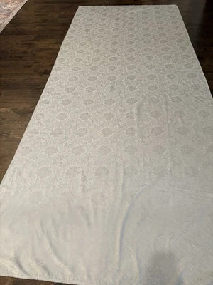 Grey Tablecloth with poinsettia embossed, 140 x 57 inch - Image 1 of 4