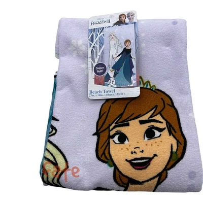 Toalha de praia Frozen Elsa Anna Olaf inverno encantado da Disney - Imagem 1 de 3