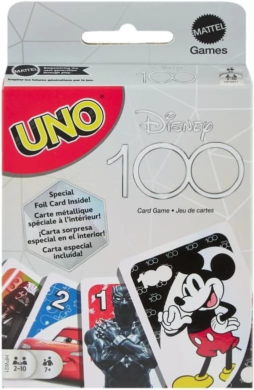 Mattel UNO DISNEY 100 Juego de Cartas con Tarjeta Especial Misteriosa Lámina Edades 7 + Nuevo Foto 1 de 1