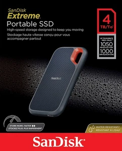 SanDisk 4TB Extreme Portable SSD Up to 1050MB/s USB-C USB 3.2 - NEW! - Picture 1 of 1