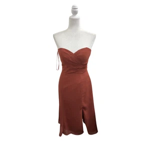 Rust Strapless Midi Dress Size 6 - Women's Formal Dresses - Picture 1 of 2