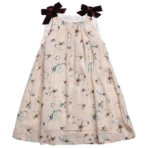 Baby Dior Floral Sleeveless Dress with Velvet Bows Swing Spring Pink 24M Months - Picture 1 of 8