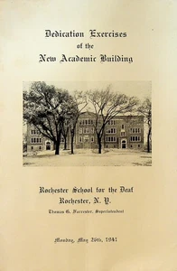 Rochester NY Schule für Gehörlose 1941 Widmungsprogramm neues akademisches Gebäude - Bild 1 von 2