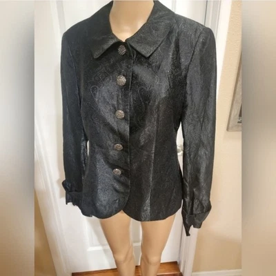 Zelda Vintage Black Blazer Steampunk Heart/Spade Design SZ 10 - Image 1 of 4