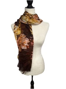Sciarpa Talbots nuova floreale seta lana cashmere nuova con etichetta - Foto 1 di 7