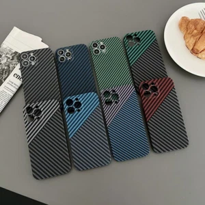Carbon Fiber Case For iPhone 16 15 14 Pro 13 12 11 Pro Max XR 7 Soft Back Cover - Picture 1 of 20