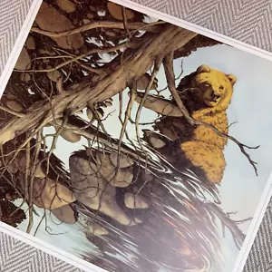 Bev Doolittle Vtg Print 7.5" x 6.5" Spirit of the Grizzly Camo Nature Book Plate - Picture 1 of 6