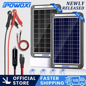 POWOXI Upgraded MPPT 12W/15W 12V Solar Battery Trickle Charger & Maintainer-NEW - Picture 1 of 20