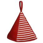 Pyramid Door Stop With Handle Stopper Red White Fabric Gift Gadget Doorstopper
