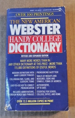 The New American Webster Handy College Dictionary, Paperback 1981 - Image 1 of 4