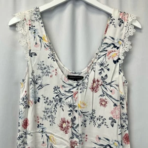 Kendall And Kylie Womens Blouse Multicolor Floral Sleeveless Lace Crochet S - Picture 1 of 10