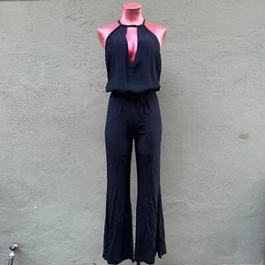 Stone Cold Fox Revolve Louisiana Silk Jumpsuit Flared Bell Leg Blue Woman XS S - Picture 1 of 6