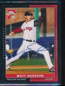 2007 Grandstand Portland Sea Dogs #19 Matt Goodson signed auto autograph swsw6