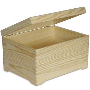 Creative Deco XXL Große Holz-Kiste mit Deckel | 40 x 30,5 x 24 cm | Holztruhe