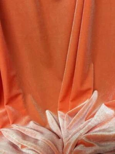 ORANGE Spandex Stretch Velvet fabric clothing dress drapery costume  - Picture 1 of 1